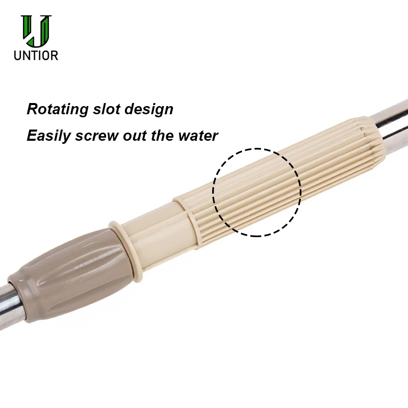 Online UNTIOR Mikrofaser Selbst twisted Spin Mopp Magie Hand Freies Waschen Boden Reinigung Staub Mops Mit Abnehmbare Ersetzen Mopp kopf