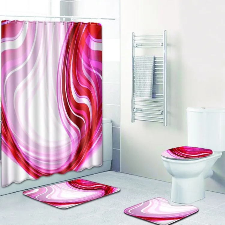Бесплатная доставка 4 шт. Красный Крест Banyo Paspas ванная комната коврики для ванной набор Нескользящие Tapete Banheiro моющиеся туалет ковры Alfombra bano