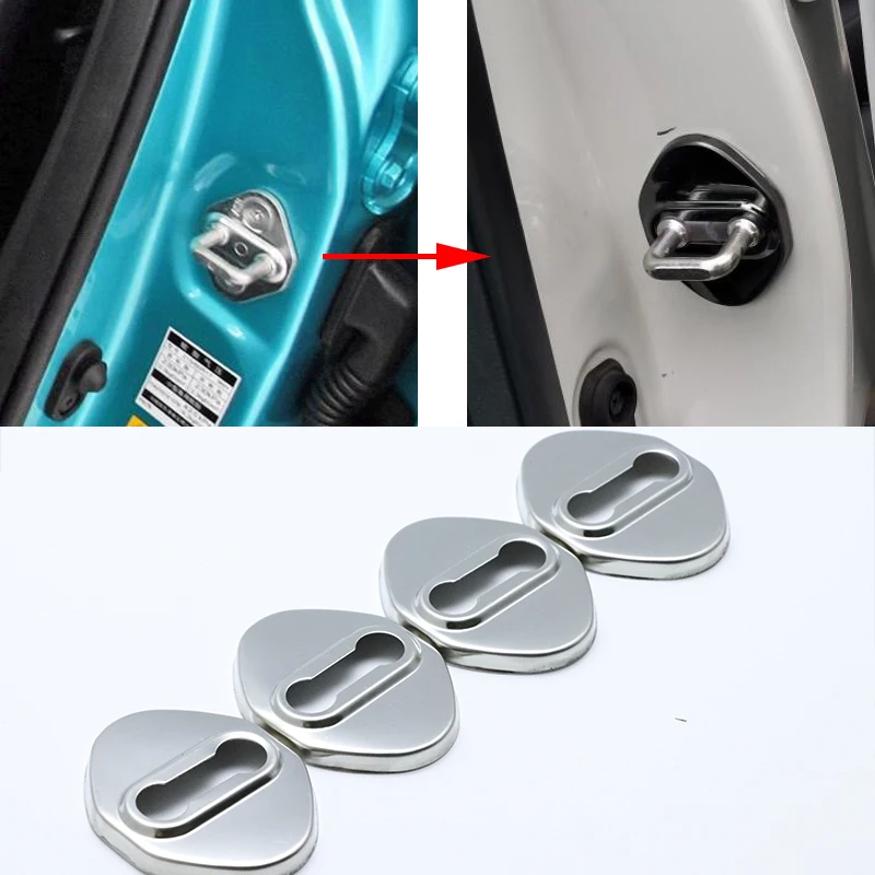 

Excellent Stainless Steel Door Lock Buckle Protective Cover Auto Case For Toyota Aqua 2014 2015 2016 Car Styling