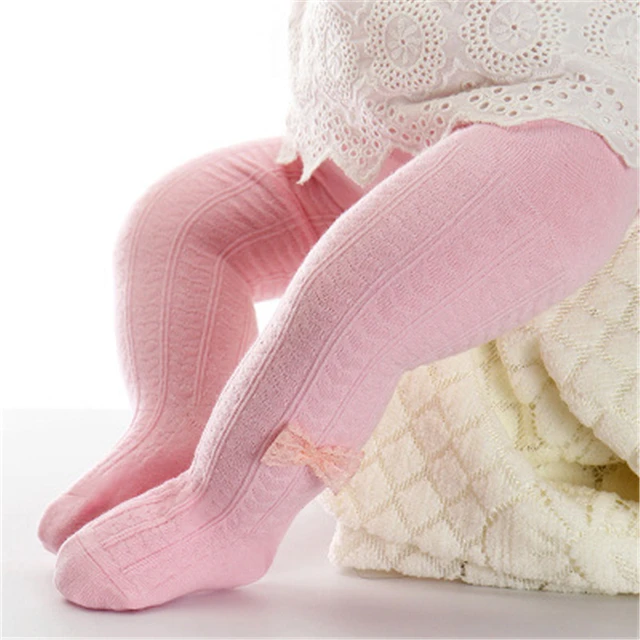 2018 Soft Cotton Baby Girl Tights Newborn Lace Infant Tights Solid Leg ...