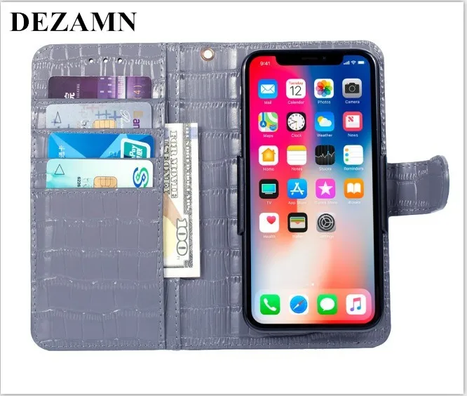 Newest popular crocodile pattern leather style for 6.0 inch women mobile phone wallet flip protection case iphone X | Мобильные