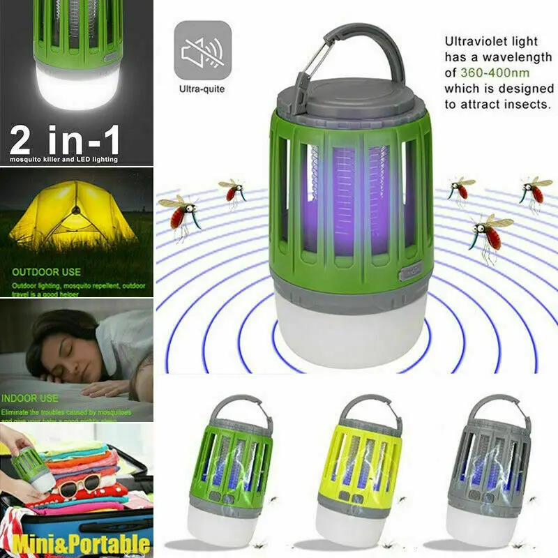 

Portable Waterproof USB Bug Zapper & LED Camping Lantern 2-in-1 Mosquito Killer