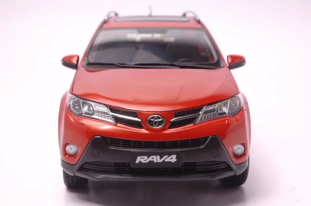 1:18 литая модель для Toyota RAV4 2013 Оранжевый внедорожник игрушечный автомобиль миниатюрная Коллекция подарков