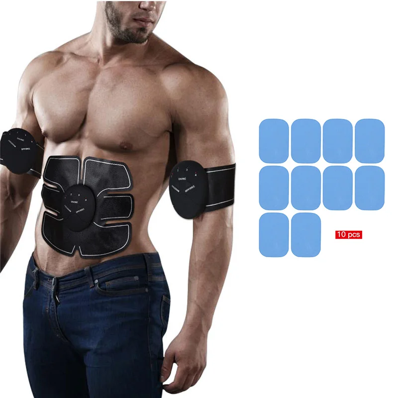 الذكية ABS الورك مدرب العضلات البطن EMS مشجعا اللياقة البدنية التنغيم + 10 Pcs استبدال موصل جل الوسادة ملصق القطب منصات