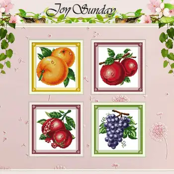 

Fruit oranges apples grape Counted Cross Stitch 11CT 14CT Cross Stitch Set Wholesale DIY Cross-stitch Kits Embroidery Needlework