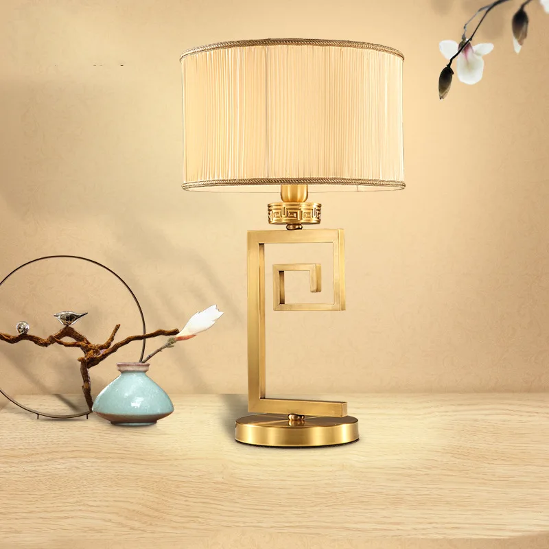 TUDA 33X58cm Free Shipping Copper Table Lamp Chinese Style Table Lamp