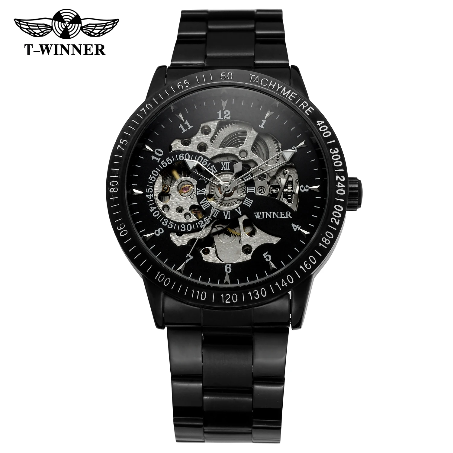 

Winner Top Brand Retro Classic Scale Golden Copper Small Dial Design Full Steel Relogio Masculino Mens Automatic Wrist Watches