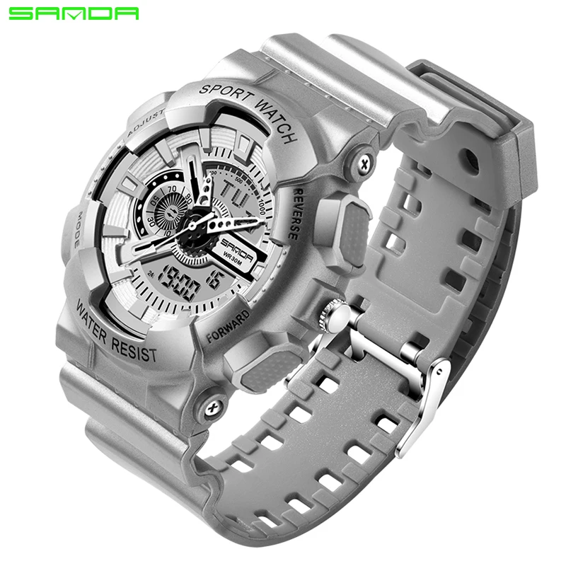 SANDA люксовый бренд Shock Мужские Аналоговые кварцевые цифровые часы мужские G стиль модные спортивные военные часы горячие часы Relogio Masculino