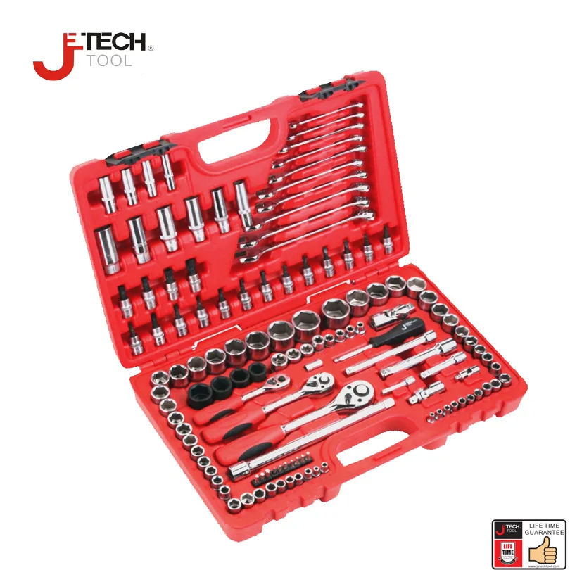 Jetech 123pc tool combination torque wrench motorcycle auto car repair tool set ratchet socket spanner driver mechanics tools