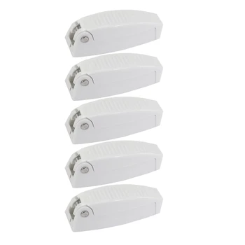 

5 White RV Campers Motorhome Rounded Baggage Door Catch Compartment Clips Latch Latches