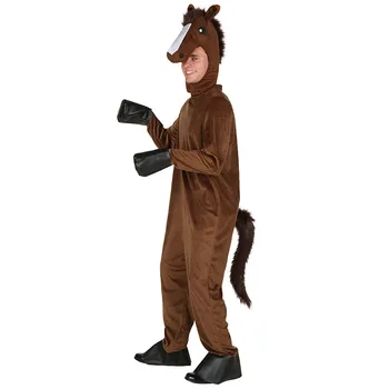 

Adult Horse Costume For Men Man's Cosplay Costumes Cuddly Animal Clothes Winter Hooded Clothes Disfraces Adultos