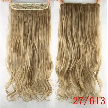 Soowee 60cm Long Synthetic Hair Clip In Hair Extension Heat Resistant Hairpiece Natural Wavy Hair Piece 4