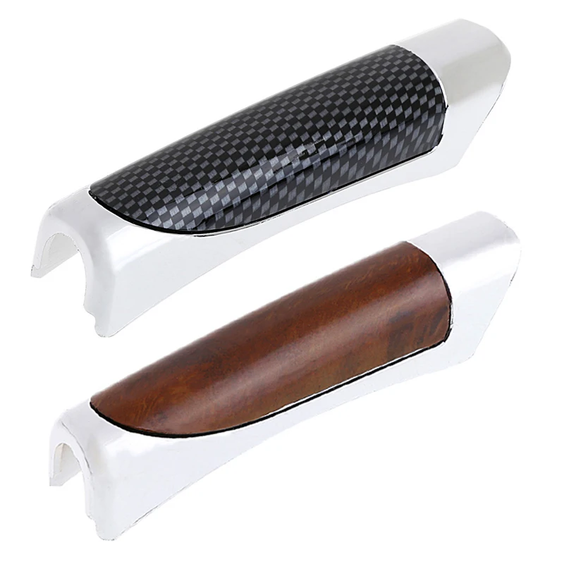 QILEJVS 1Pc Car Handbrake Grips Auto Carbon Fiber Style Hand Brake Protective Handle Cover Decor