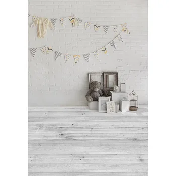 

Vinyl Brick Wall Wood Floor flags Photo Background baby children Photography Backdrops for photo studio