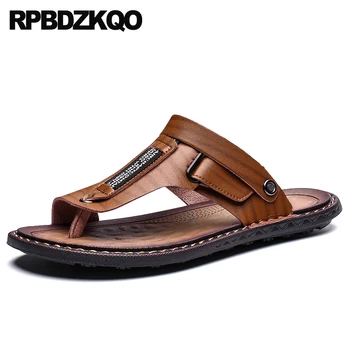 

italian flip flop plus size slides mens sandals 2019 summer outdoor slippers native roman shoes large 46 47 slip on 45 leather