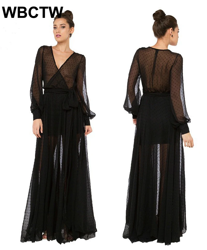 2017 New Fashion Customized Plus Size XXS 7XL Perspective Mesh Dress