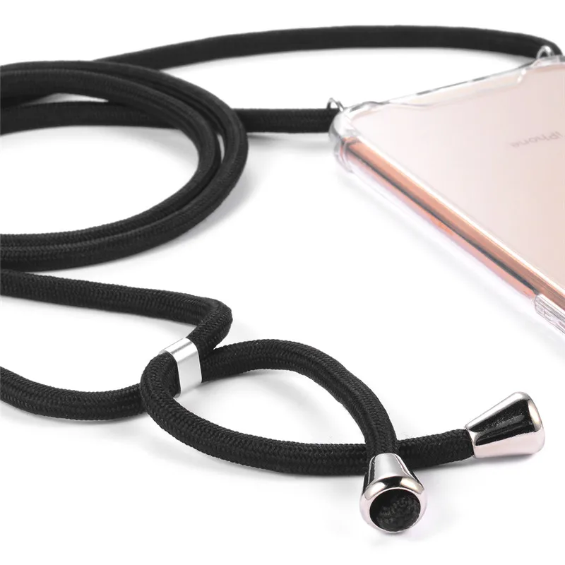 For Huawei P30 Pro P20 Lite Transparent Cell Phone Case Lanyard Necklace Shoulder Neck Strap Rope Cord For Mate 20 Pro Lite 20X