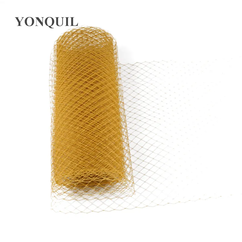 Золотой Черная или 26 цветов 1"(25 см) клетка Veiling Дамская Шляпка вуаль DIY заколка для волос аксессуары 10 ярдов/лот LD17 - Цвет: Золотой