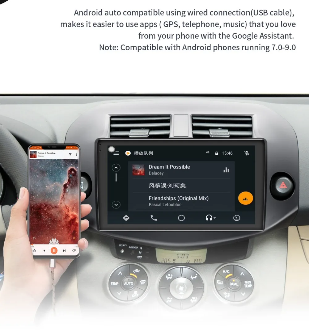 Excellent JOYING Android 8.1 4GB+64GB Octa Core support 4G stereo one din car radio player Voice Command IPS FOR Toyota RAV4 2007-2011 HD 24