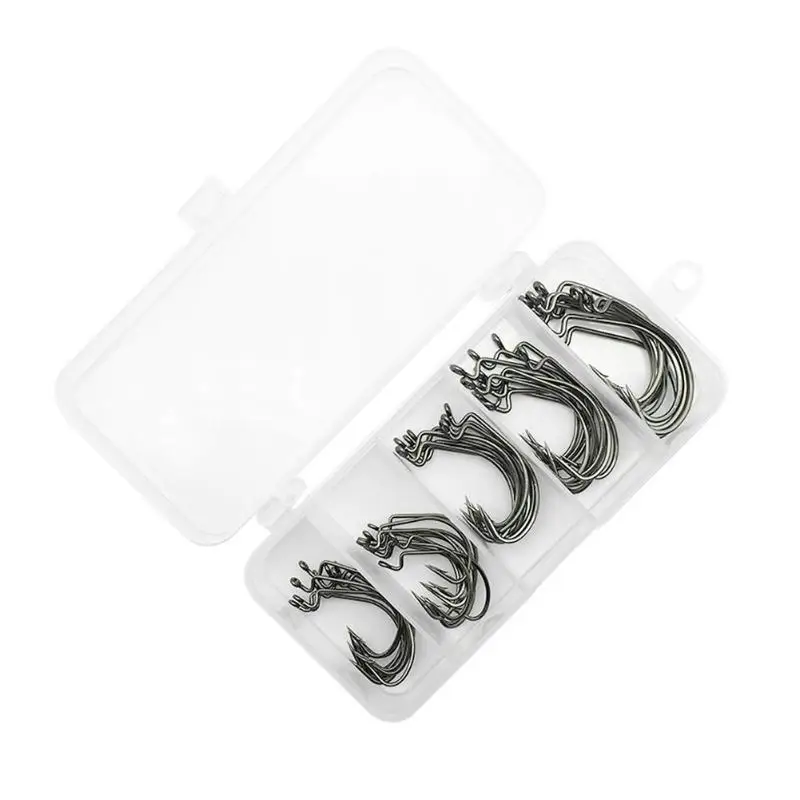 51 шт. рыболовные крючки из высокоуглеродистой стали, рыболовные крючки из высокоуглеродистой стали с пластиковой коробкой для ловли карпа