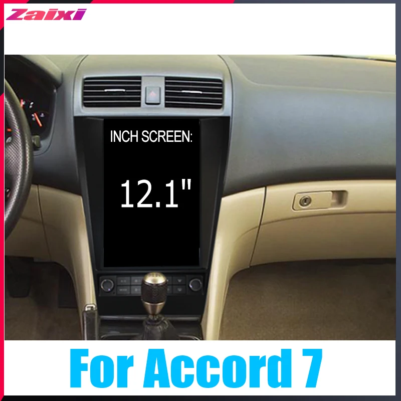 ZaiXi мультимедиа для Android gps для Honda Accord 7 2002~ 2008 радио вертикальный автомобильный сенсорный экран в стиле Tesla экран радио видео USB dab