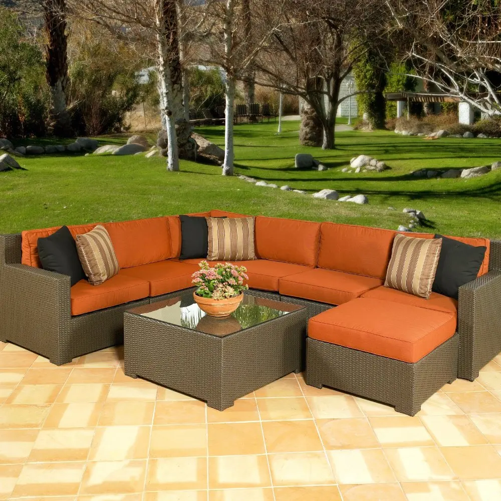 Сетчатое уличное секционное кресло Melrose для любой погоды сиденья до 7|outdoor