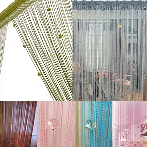 

New Arrival 2018 1x2m String Curtain Beads Panel Room Door Window Decor DIY Tassel Divider Drape
