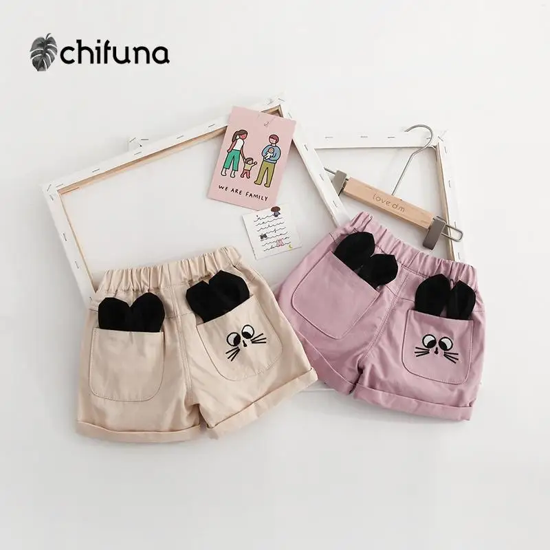 Chifuna/Новые летние детские шорты для девочек Модная одежда с милыми ушками два