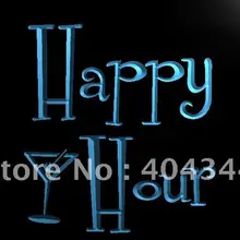 LB558-Happy Hours Бар Паб Открытый пивной светодиодный неоновый свет знак