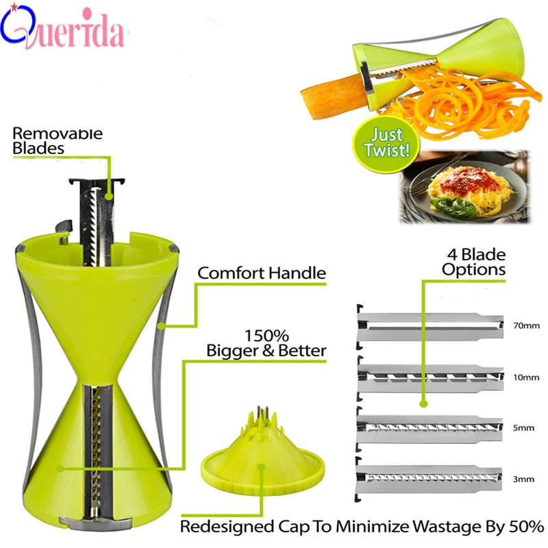 

2 pc/set Vegetable slicer Spiral Slicer Cutter Vegetable Spiralizer Grater Spiralizer for Carrot Cucumber the goods for kitchen