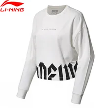 Li-Ning Женская баскетбольная Футболка BAD FIVE рубашки с длинными рукавами хлопок свободный крой подкладка удобные спортивные топы AHSN226 CJAS18