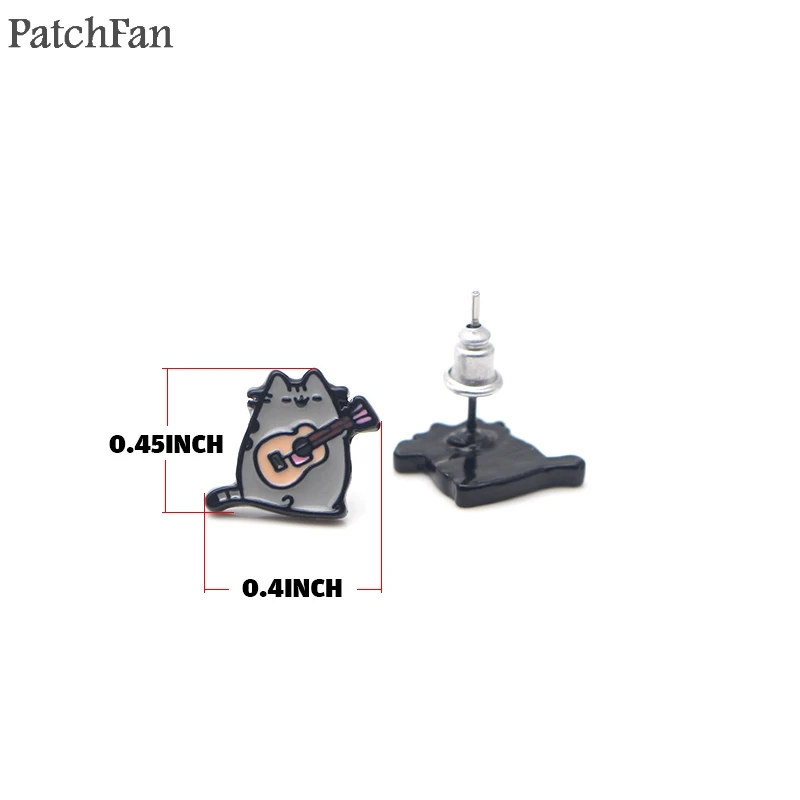 Патчфан, мультяшный Кот, очаровательные Мультяшные сережки, эмаль, очаровательные, креативные, вечерние, для женщин, сувенир, подарок, ювелирное изделие A1003