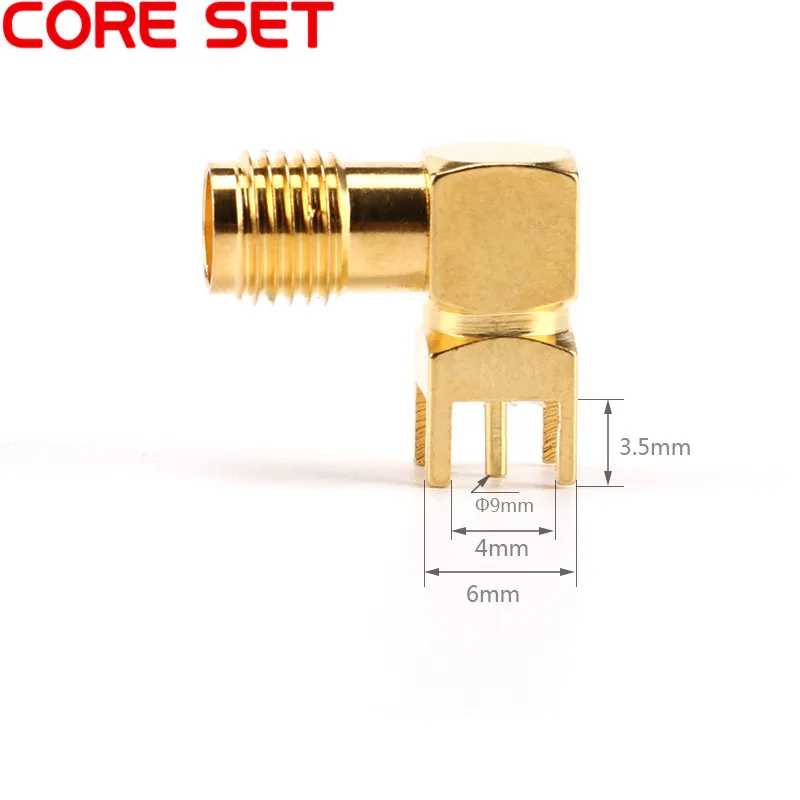 10 шт. RF адаптер SMA Гнездовой разъем под прямым углом SMA-KWE 90 градусов PCB крепление через отверстие разъем