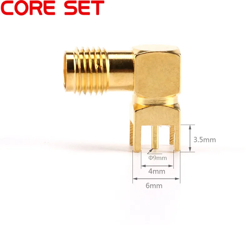 10 Pcs SMA Right Angle PCB Thru Hole Bulkhead Jack Female RF Coaxial Connector