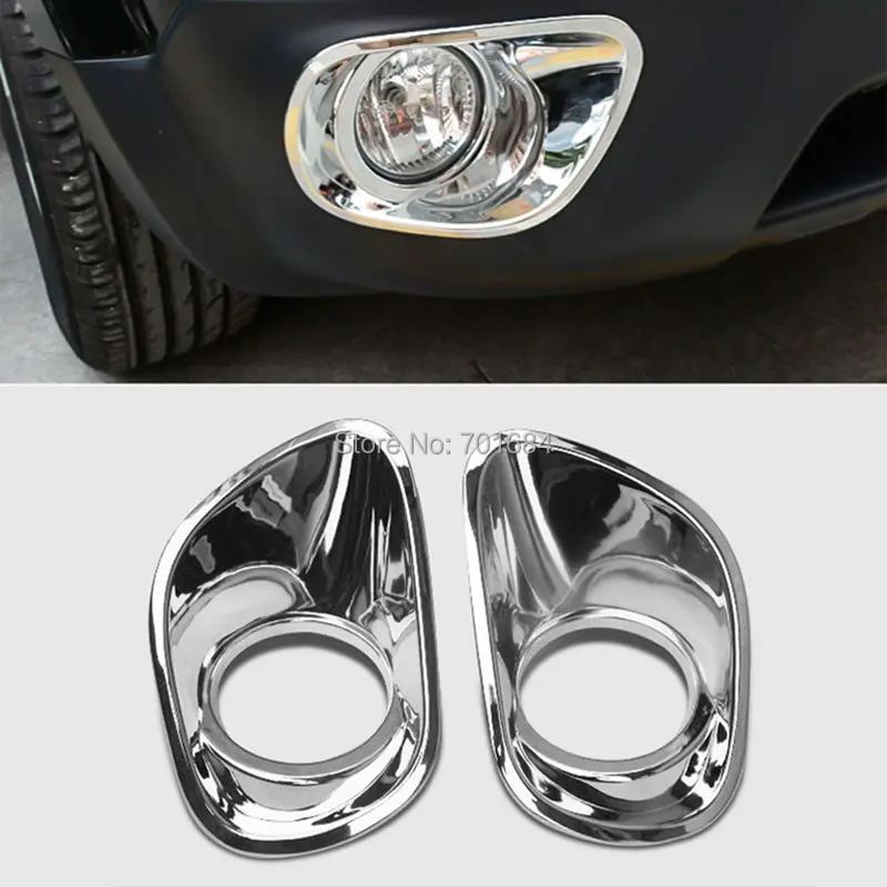 2 X Front Chrome Fog Lamp Light Cover Molding Trim For Jeep Patriot