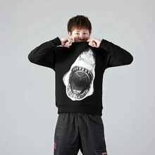 SLOUPPG tide brand big shark hiphop high collar sweatshirts men and women lovers with wild youth loose long-sleeved top джинсы мужские tide with community c033 1 coogi hiphop