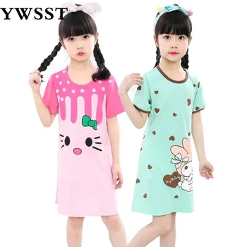 

Girl Nightgowns Dress Children Cloth Girls Sleepwear 2018 New Big girls Nightgown Pajamas Girl Home Clothes