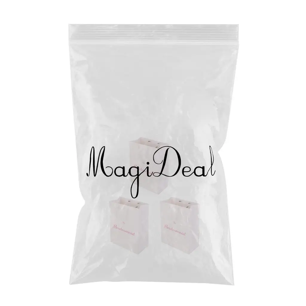 MagiDeal 3pcs Large The Bridesmaid Printed Wedding Party Paper Gift Favour Bag with Handle White