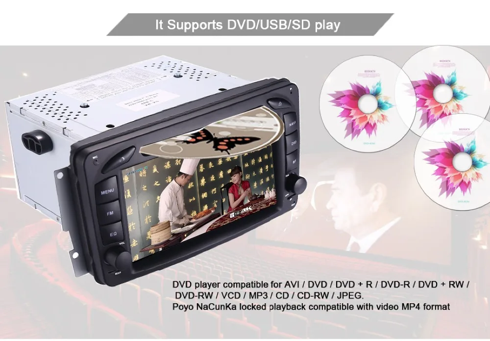2din 7 Inch Car Dvd Player For Mercedes Benz Clk W209 W203 W463 3g Gps