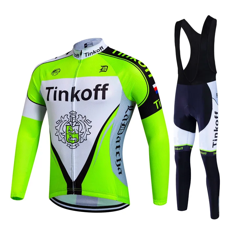 9D силикона! Tinkoff с длинным рукавом Велоспорт Джерси брюки для девочек Велосипедный спорт Спорт осенняя одежда комплект одежды Ropa Ciclismo - Цвет: 2