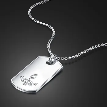 

Fashion Solid Silver necklace Men & Women Personality Man army card pendant Necklace 100% 925 silver long Chain Jewelry