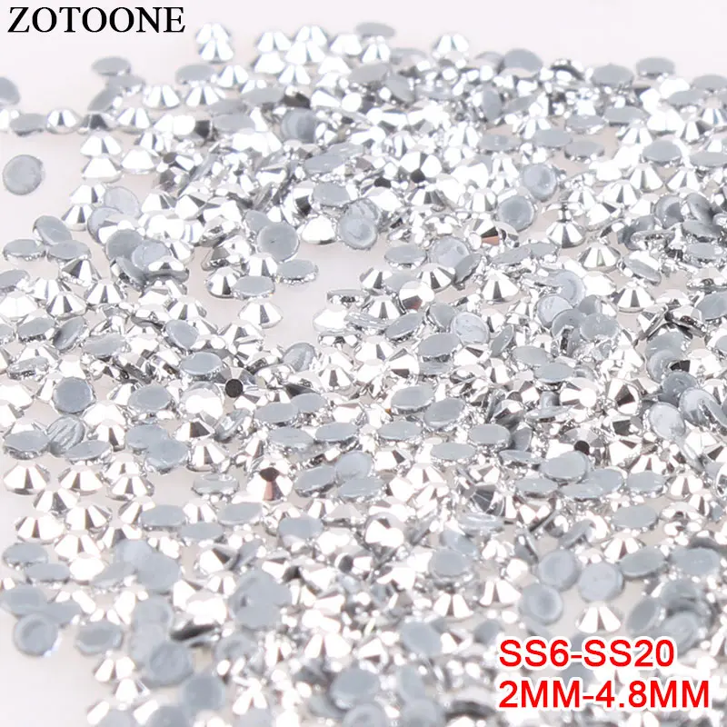 ZOTOONE SS6-SS20 стразы горячей фиксации для одежды Diy плоская задняя сторона 2 мм Клей аппликация из стеклянных страз для ногтей стикер D