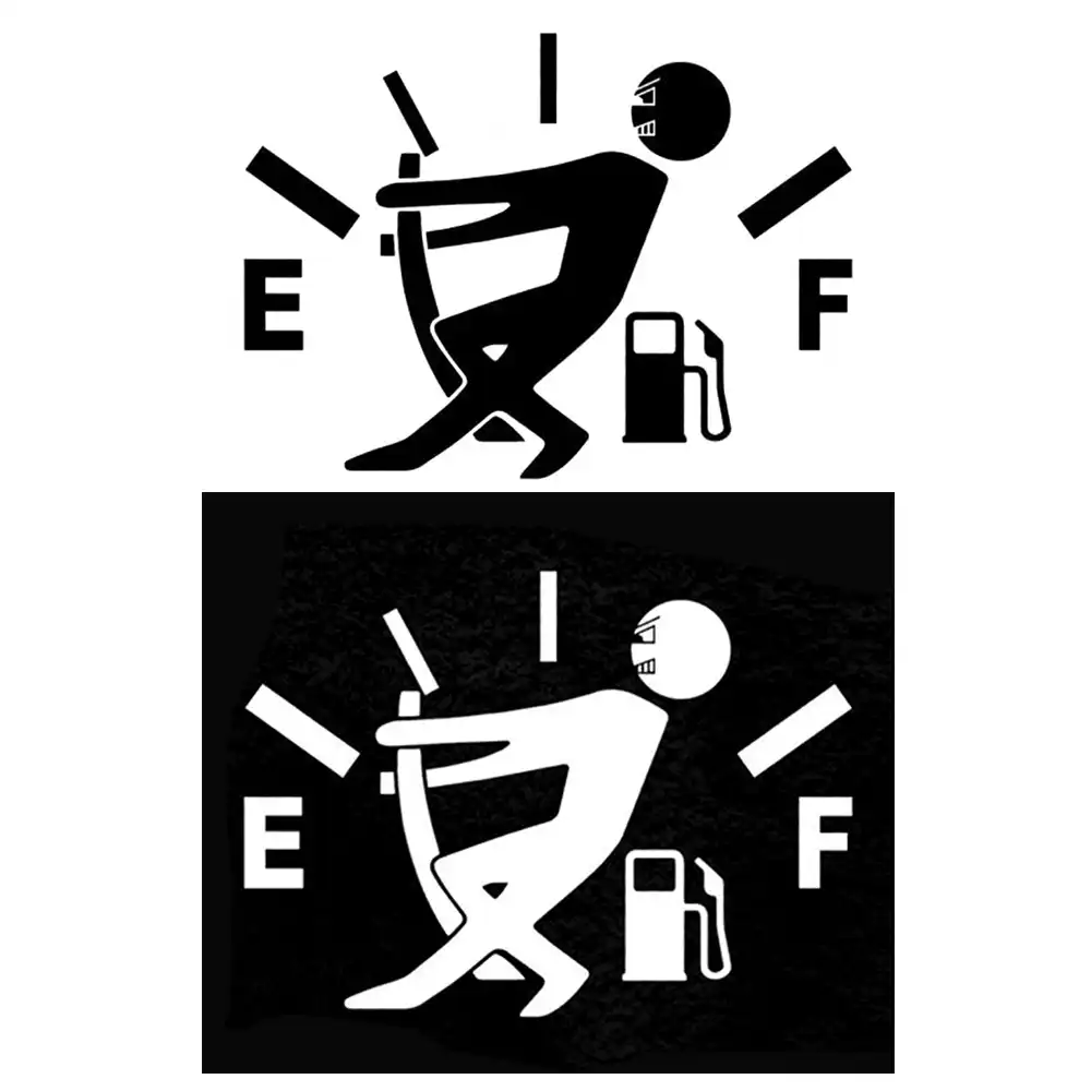 Black VulgrCo Funny Car Stickers High Gas Consumption Decal Fuel Gage Empty Decal For your Vehicle Automobile