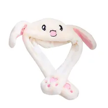 Подвижная Милая шапка с заячьими ушами может перемещаться подушка безопасности магнитная шапка плюшевая Подарочная танцевальная игрушечная шапка#1121 A#487 A#487