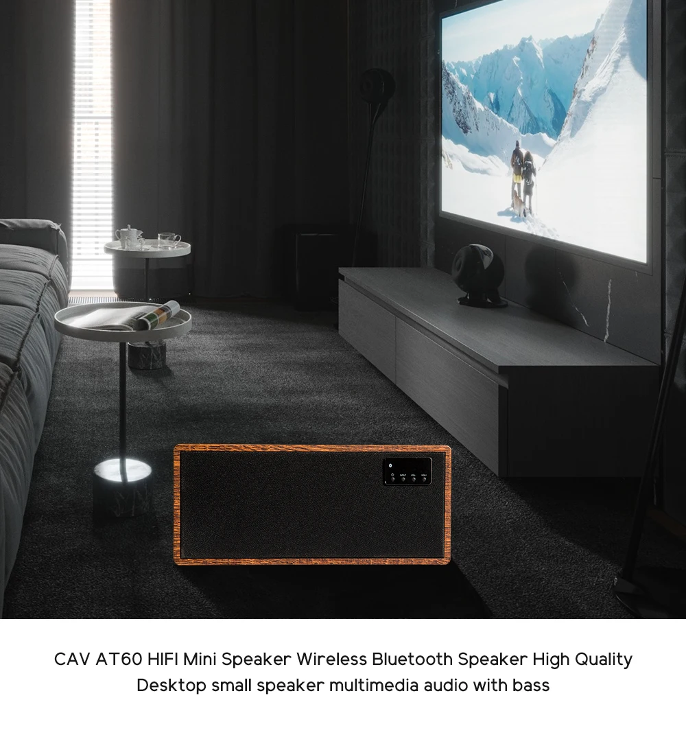Discount CAV AT60 Bluetooth Speaker 2.1 Portable Speaker Channel Wooden Aux Optical Coaxial Usb Input Deep Bass Speaker 5.25" Woofer 4 EQ 8