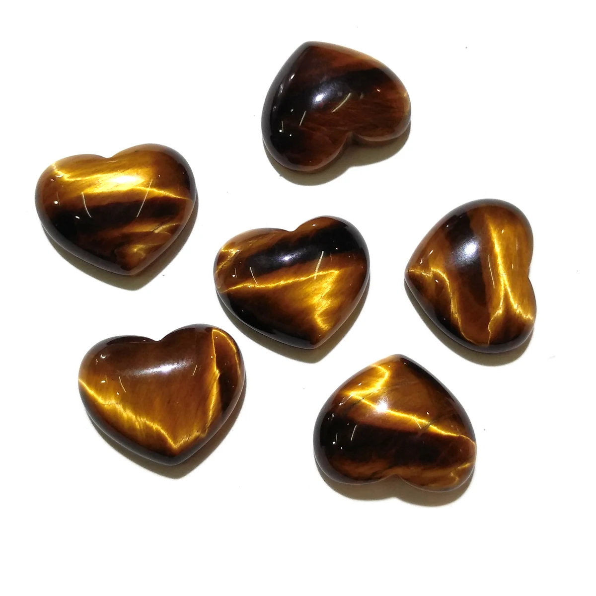 

10 Pieces Tiger Eye Stone Natural Stones Cabochon 10x10mm 15x18mm 25x25mm Heart Shape No Hole for Making Jewelry DIY