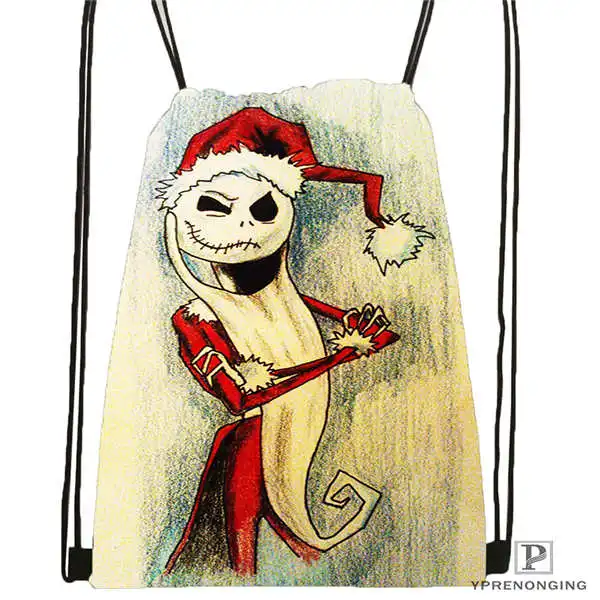 Custom HThe-nightster-Before-Christmas походная сумка на шнурке милый рюкзак для детей(черная спинка) 31x40 см#180612-02-35 - Цвет: Drawstring Backpack