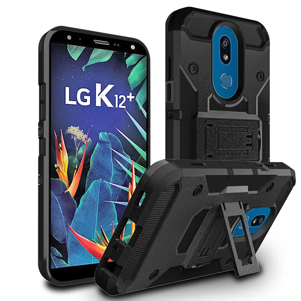 

For LG K40 Armor Case Belt Clip Holster Shockproof Kickstand Cover For Lg K12 + Plus model x42