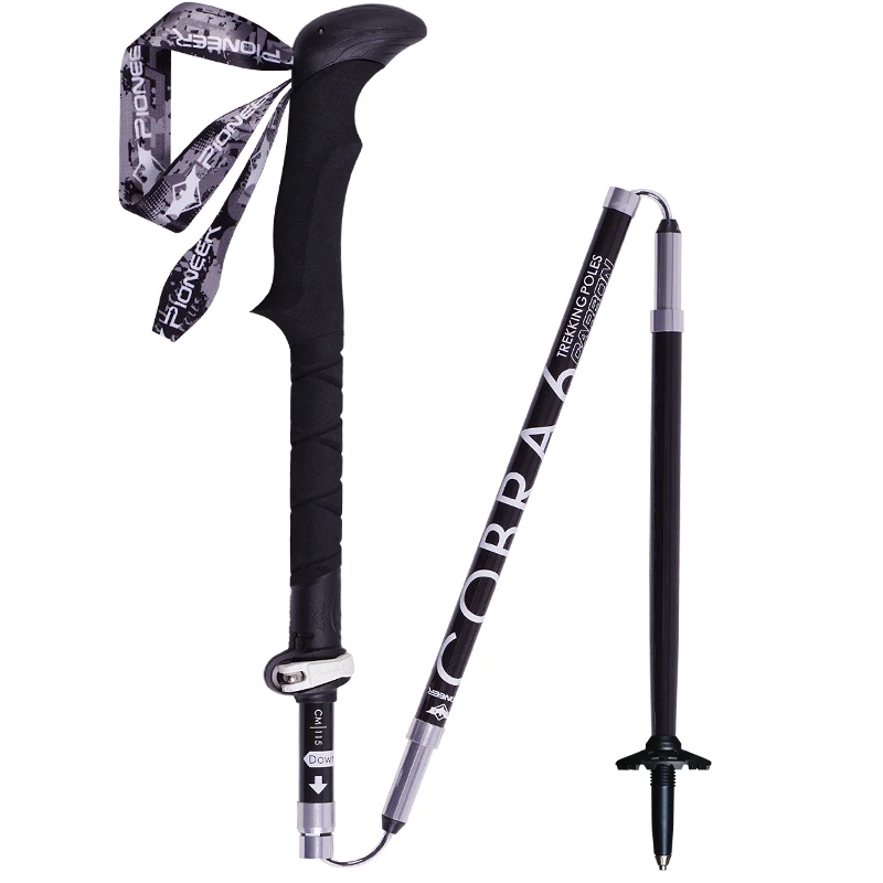 

1 pcs Carbon Fiber Folding Trekking Sticks Collapsible Adjustable Ultralight Trail Running Hiking Nordic Walking Poles