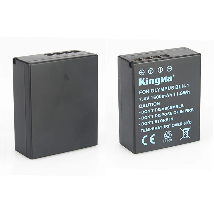 KingMa 2 шт. 1600 мА/ч, BLH-1 BLH1 BLH 1 Замена Батарея и двойной микро-usb Зарядка для Olympus E-M1 Mark II Камера